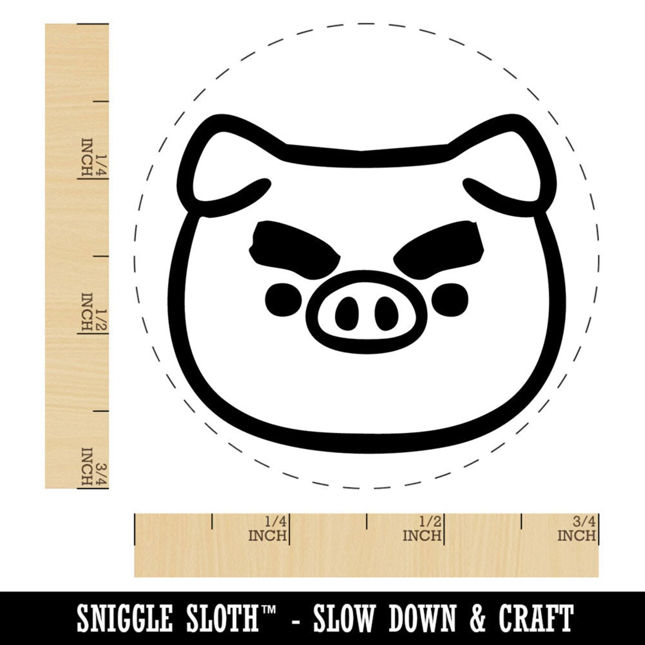 Funny Cartoon Pig Big Eyebrows Self-Inking Rubber Stamp for Stamping Ink Stamper Crafting Planners
